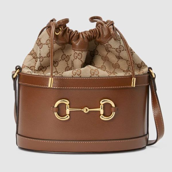 Gucci Women GG Gucci Horsebit 1955 Bucket Bag-Brown