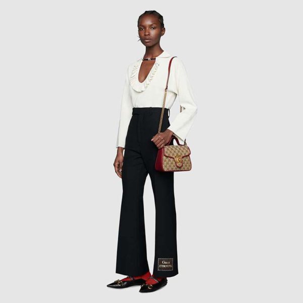 Gucci Women GG Marmont Mini Top Handle Bag Matelassé Original Canvas (2)