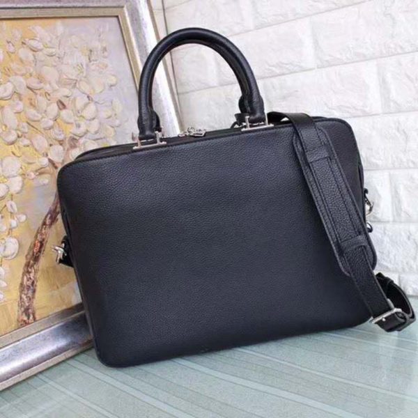 Louis Vuitton LV Men Armand Briefcase Taurillon Leather-Black (4)