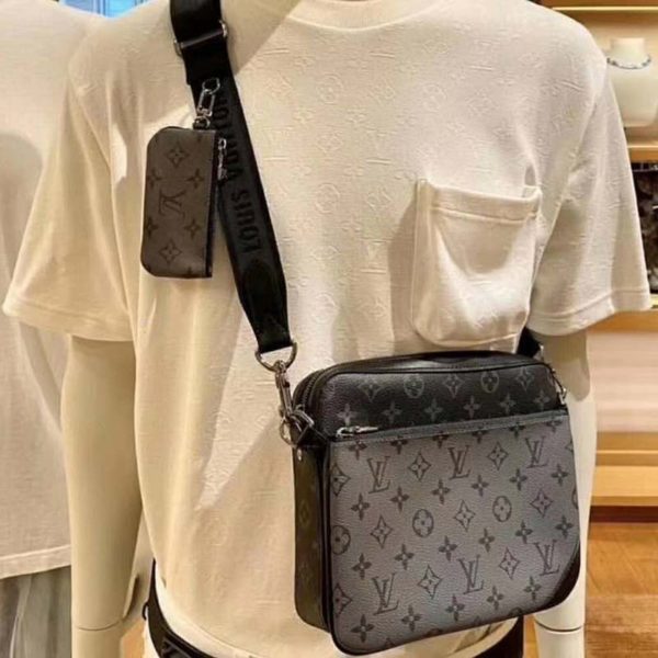 Louis Vuitton LV Men Trio Messenger Bag Monogram Eclipse Canvas (10)