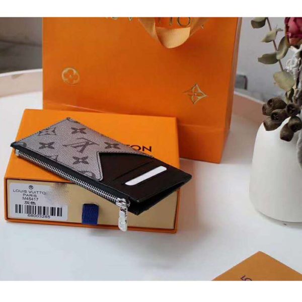 Louis Vuitton LV Unisex Coin Card Holder Monogram Eclipse Coated Canvas (7)