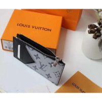 Louis Vuitton LV Unisex Coin Card Holder Monogram Eclipse Coated Canvas