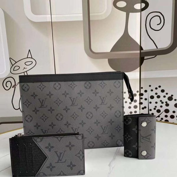 Louis Vuitton LV Unisex Discovery Compact Wallet Monogram Eclipse Coated Canvas (1)