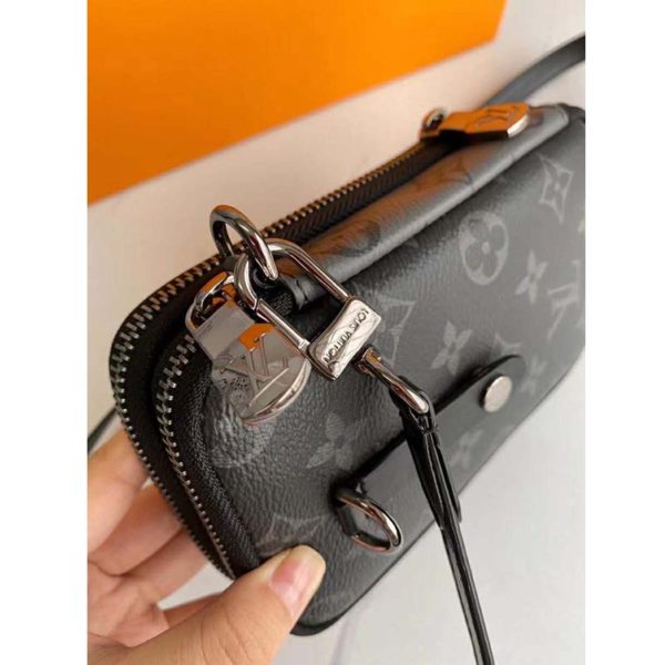 Louis Vuitton LV Unisex Double Phone Pouch Monogram Eclipse Canvas (5)