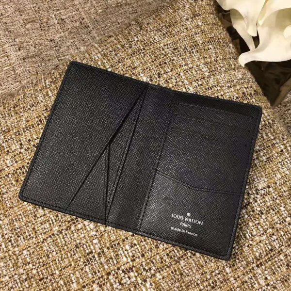 Louis Vuitton LV Unisex Pocket Organizer Taiga Cowhide Leather-Black (5)