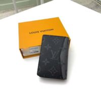 Louis Vuitton LV Unisex Pocket Organizer Wallet Monogram Eclipse Canvas