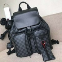 Louis Vuitton LV Unisex Utility Backpack Damier Graphite Canvas-Grey