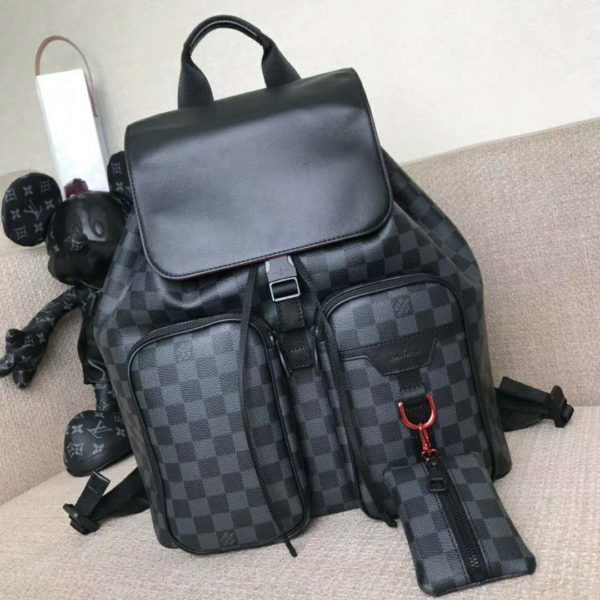 Louis Vuitton LV Unisex Utility Backpack Damier Graphite Canvas-Grey (1)