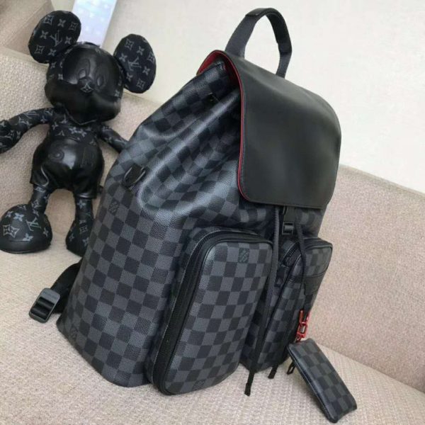 Louis Vuitton LV Unisex Utility Backpack Damier Graphite Canvas-Grey (4)