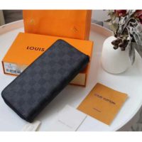 Louis Vuitton LV Unisex Utility Zippy Wallet Damier Graphite Canvas