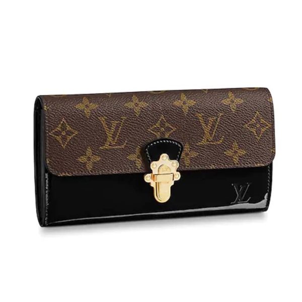 Louis Vuitton LV Women Cherrywood Wallet Monogram Coated Canvas-Black