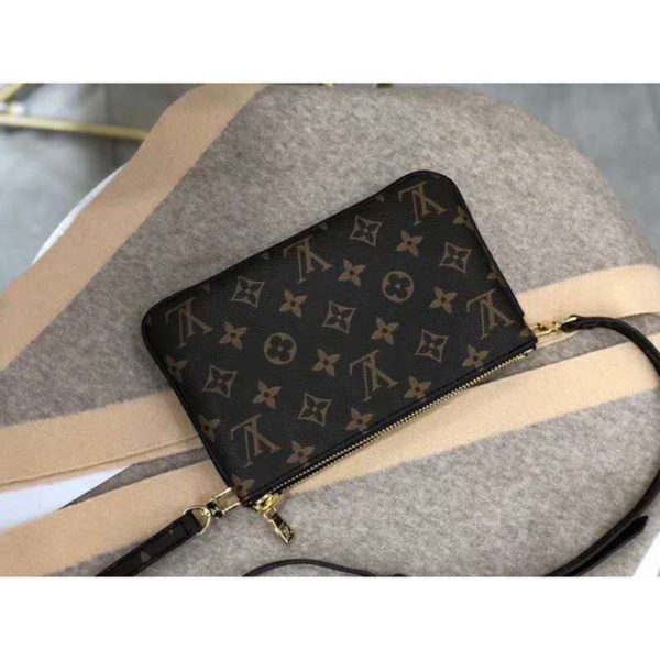 Louis Vuitton LV Women Double Zip Pochette Monogram Giant Reverse Canvas (9)