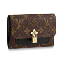 Louis Vuitton LV Women Flower Compact Wallet Monogram Coated Canvas-Red