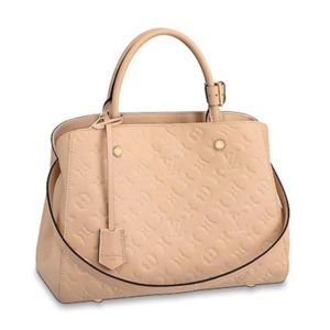 Louis Vuitton LV Women Montaigne MM Handbag Monogram Empreinte Leather-Pink