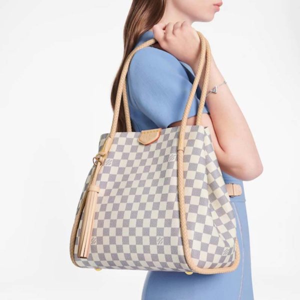 Louis Vuitton LV Women Propriano Damier Azur Coated Canvas Exterior (1)