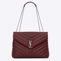 Saint Laurent YSL Women Loulou Medium Matelasse Y Leather-White