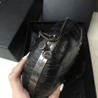 Saint Laurent YSL Women Love Box in Stamped Crocodile Leather-Black