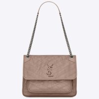 Saint Laurent YSL Women Medium Niki Bag Crinkled Vintage-Sandy