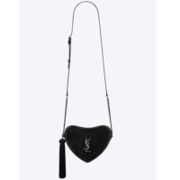 Saint Laurent YSL Women Monogram Heart Cross Body Bag-Red