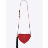 Saint Laurent YSL Women Monogram Heart Cross Body Bag-Red