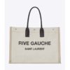 Saint Laurent YSL Women Rive Gauche Tote Bag Linen Leather