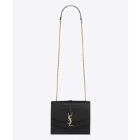 Saint Laurent YSL Women Sulpice Medium in Smooth Leather-Black