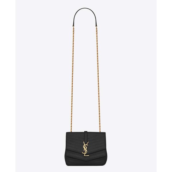 Saint Laurent YSL Women Sulpice Small in Matelasse Leather-Black