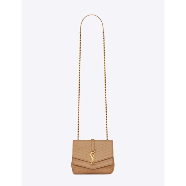 Saint Laurent YSL Women Sulpice Small in Matelasse Leather-Sandy