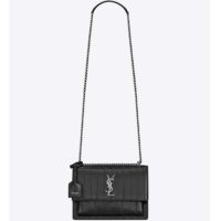 Saint Laurent YSL Women Sunset Medium in Eel-Black