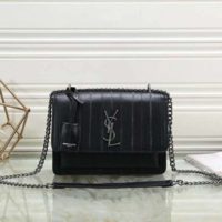 Saint Laurent YSL Women Sunset Medium in Eel-Black