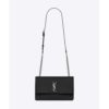 Saint Laurent YSL Women Sunset Medium in Grained Leather-Black