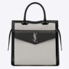 Saint Laurent YSL Women Uptown Large Tote in Linen Canvas