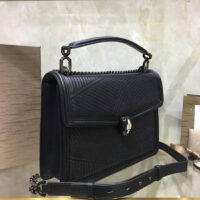 Bvlgari Women Serpenti Forever Top Handle Bag in Calf Leather-Black 1