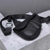 Dior Men Saddle Bag in Black Calfskin 1