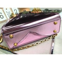 Dior Mini Lady Dior Bag with Chain in Pink Metallic Calfskin 1