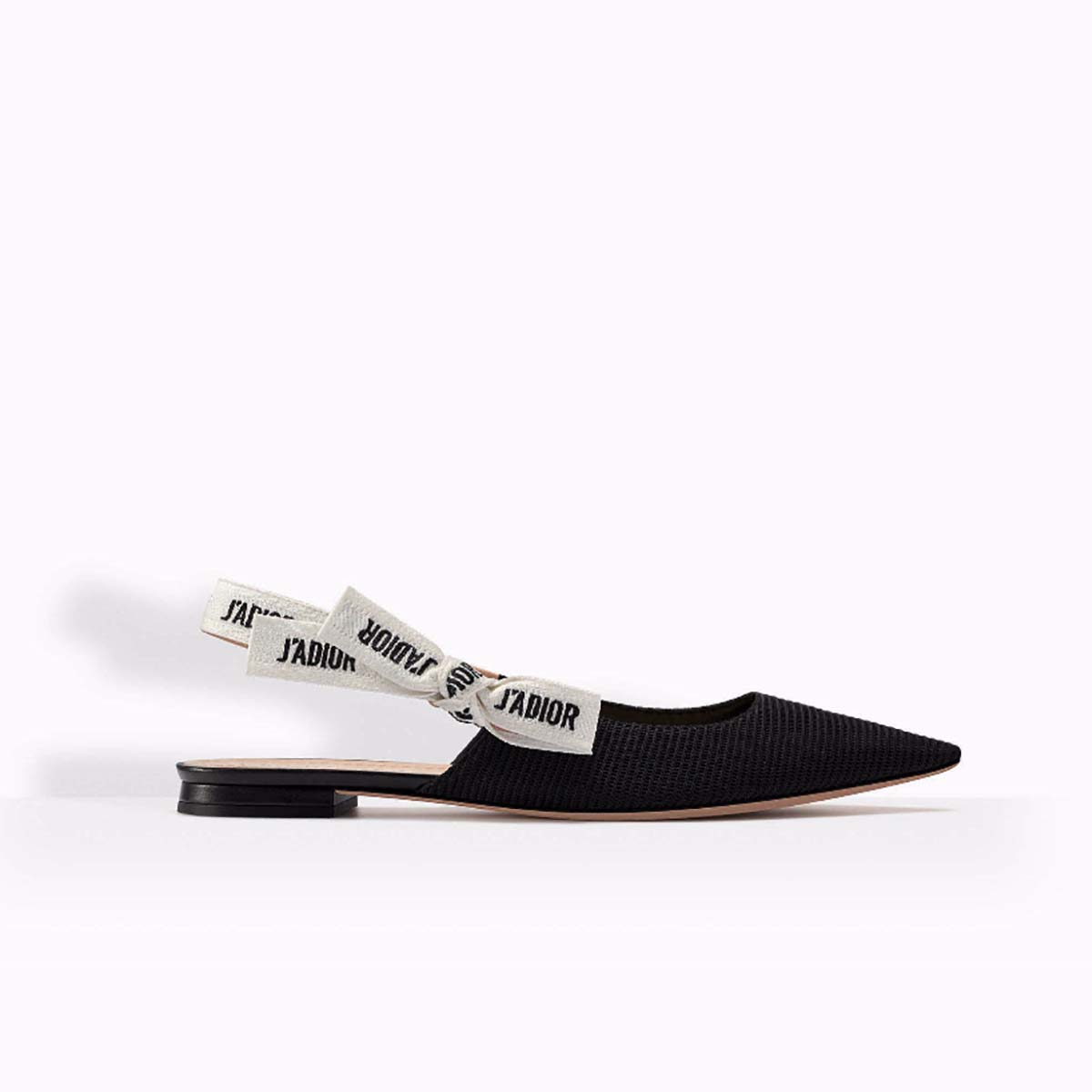 Dior Women Ballerina in Technical Canvas and J’Adior Ribbon 1cm Shoes Black 1