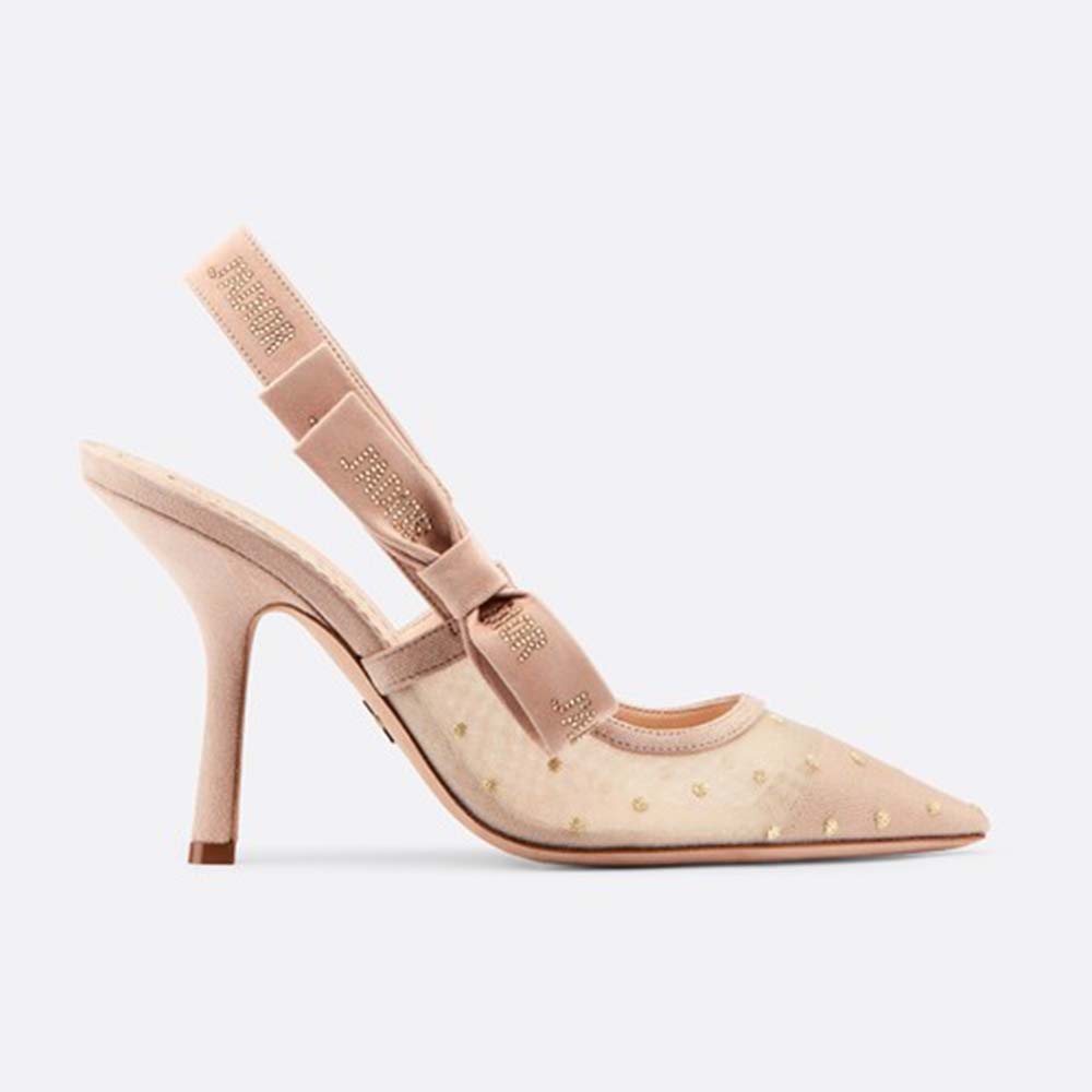 Dior Women J'adior Plumetis Slingback Pump with Strass 10cm Heel-Sandy