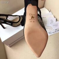 Dior Women J’adior Pump in Dotted Swiss Tulle and Rhinestones in 10 cm Heel-Black 1