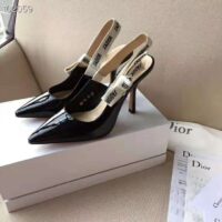 Dior Women J’adior Slingback in Black Patent Calfskin Leather in 10 cm Heel 1