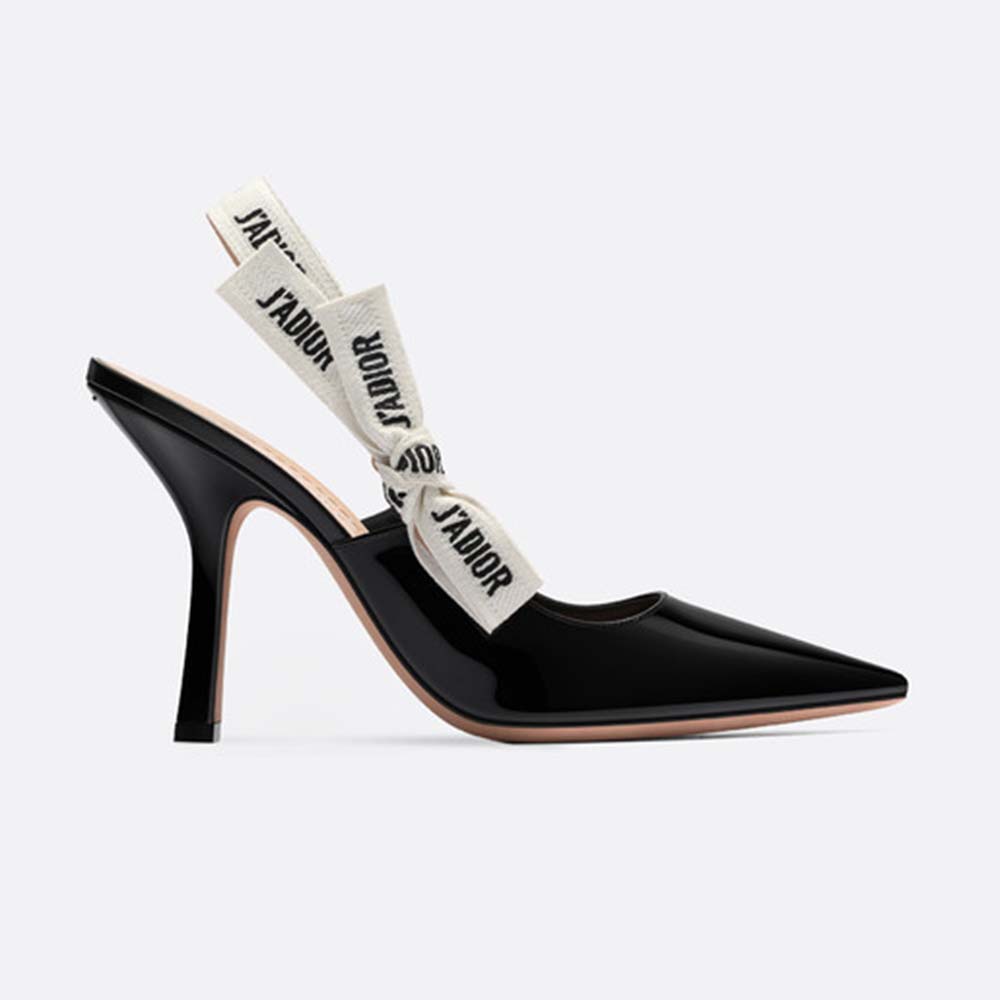 Dior Women J'adior Slingback in Black Patent Calfskin Leather in 10 cm Heel