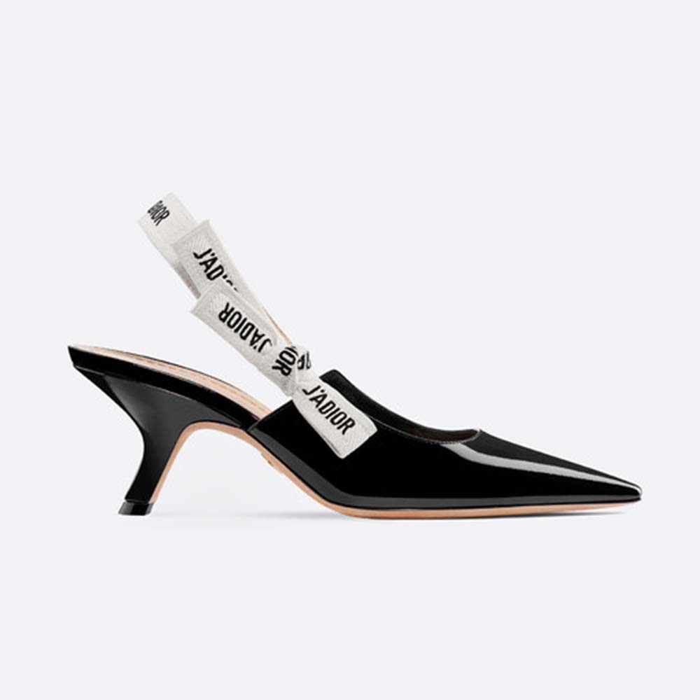 Dior Women J’adior Slingback in Black Patent Calfskin Leather in  6