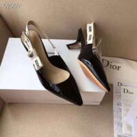 Dior Women J’adior Slingback in Black Patent Calfskin Leather in  6