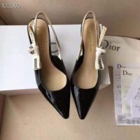 Dior Women J’adior Slingback in Black Patent Calfskin Leather in  6