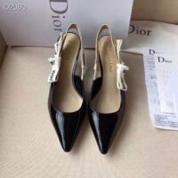 Dior Women J’adior Slingback in Black Patent Calfskin Leather in  6