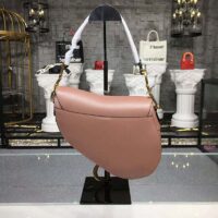 Dior Women Mini Saddle Bag in Pink Calfskin 1