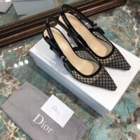 Dior Women J’Adior High-Heeled Shoe in Black Mesh Shoes Black 1