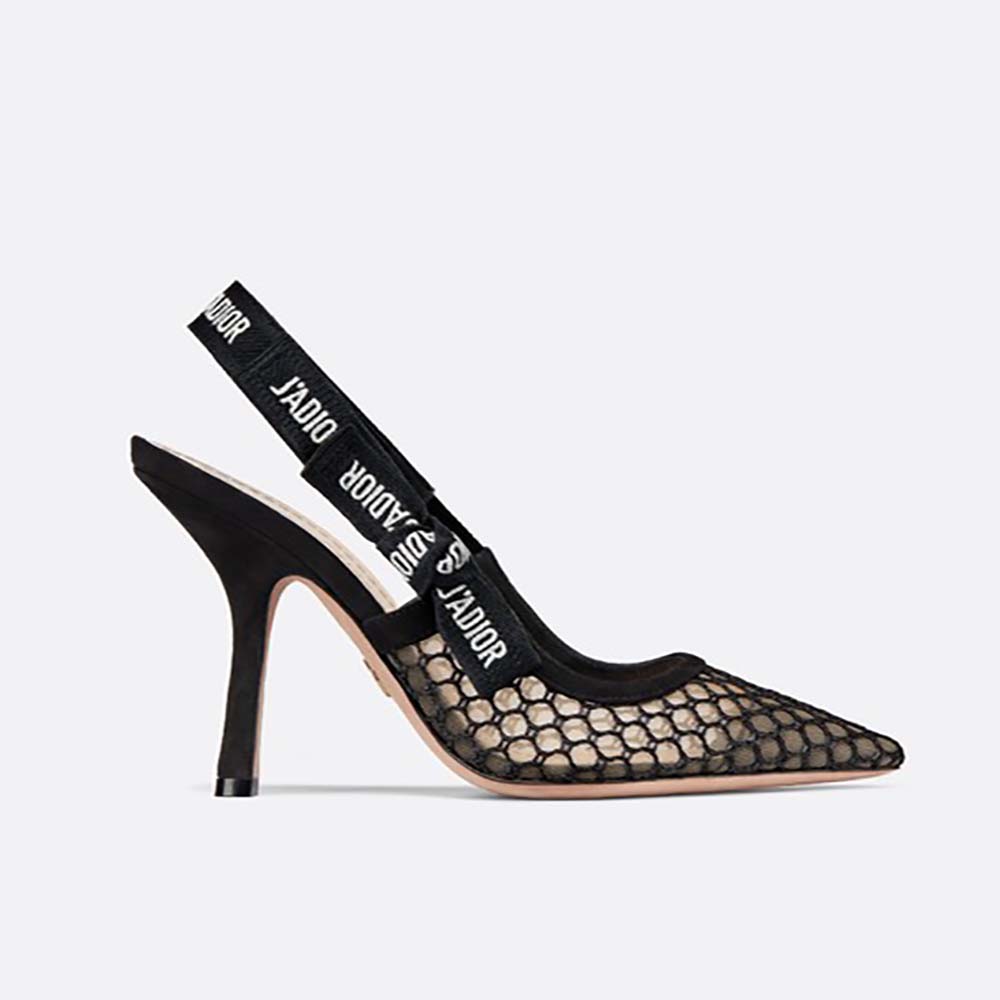 Dior Women Shoes J'Adior High-Heeled Shoe in Black Mesh 95mm Heel
