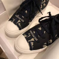 Dior Women Walk’N’Dior Techincal Knit Oblique Mid-Top Sneaker-Navy 1