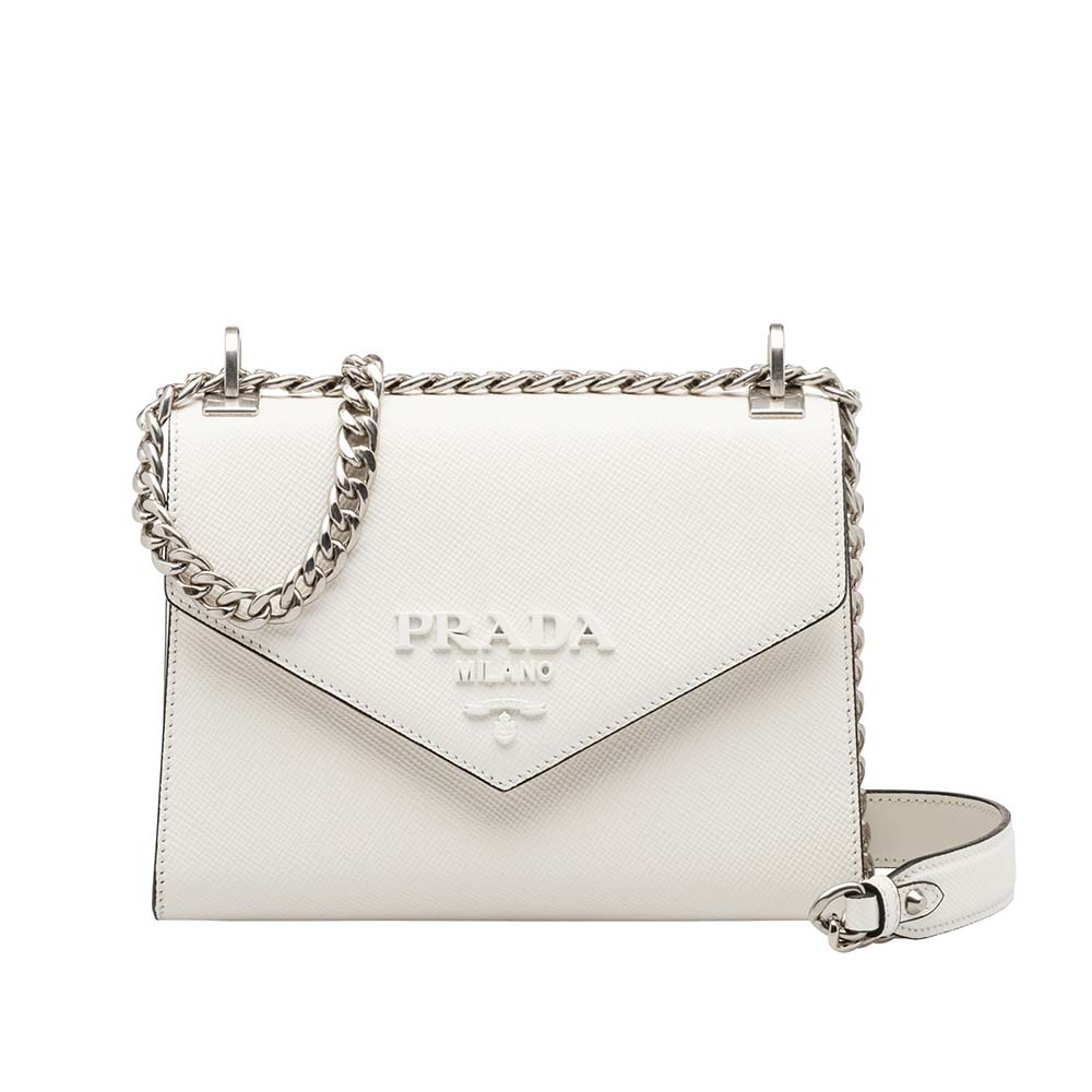 Prada Monochrome Saffiano Leather Bag-White