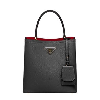 Prada Women Double Medium Bag in Saffiano Leather